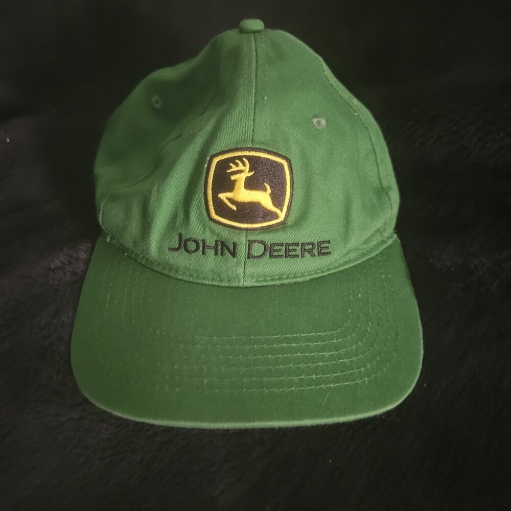 John Deere One Size Snap Back Hat Embroidered Logo Green